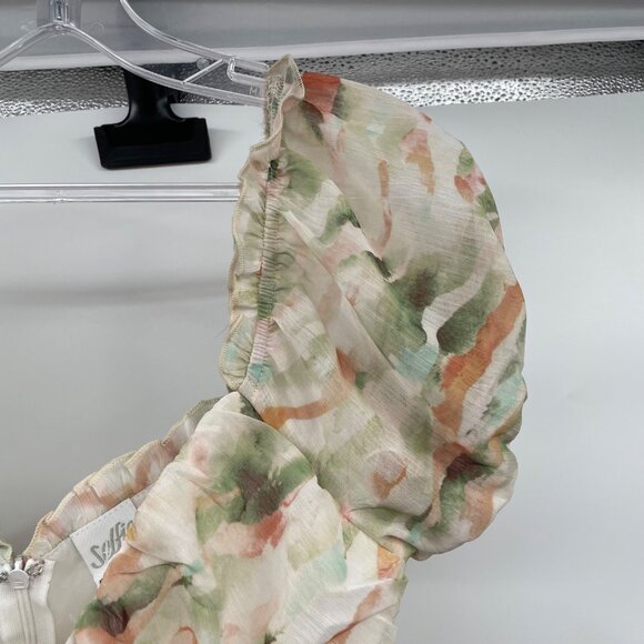 Selfie Leslie Mini Bodycon Dress Gathered Ties Multicolor Print Size XS - Picture 4 of 9